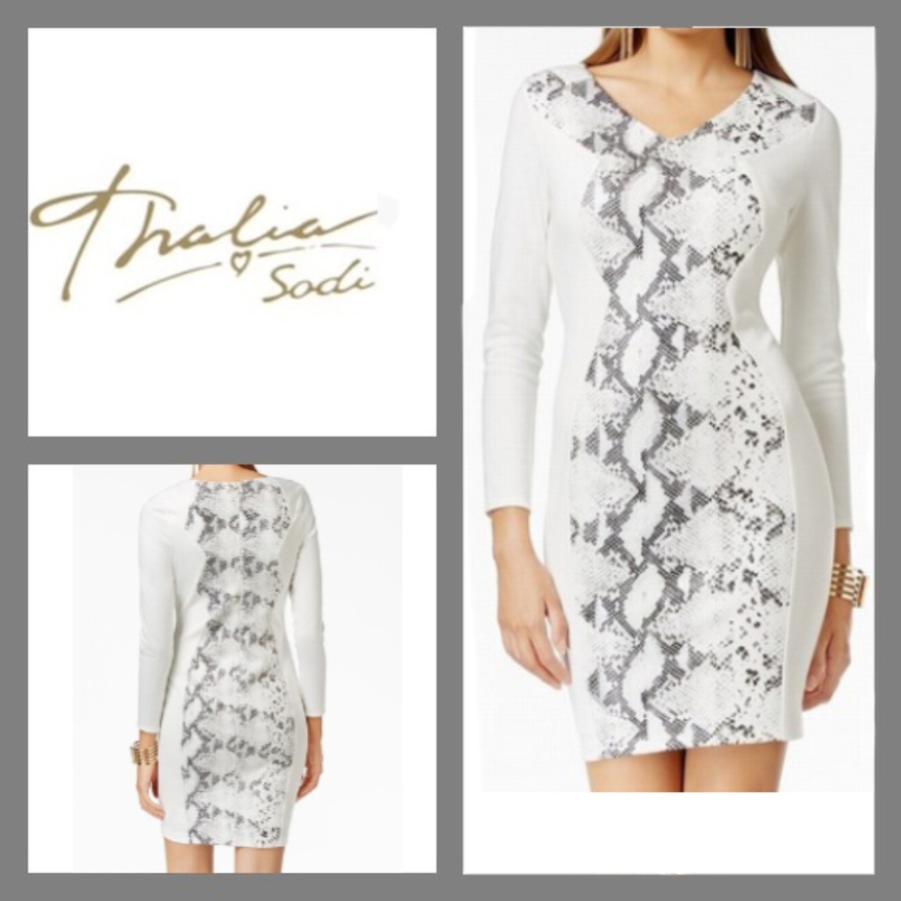 Thalia Sodi Reptile Print Sheath Dress Sz XL